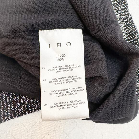 IRO Metallic Stretch Lisko Ruffle Mini Skirt Metallic Size 38 - Picture 5 of 6